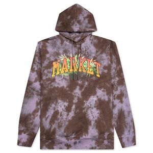 Market Arc Herbal Remedy Tie-dye Hoodie - Purple/Grey/White